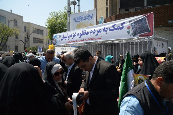 حضور مدیرکل و امدادگران کمیته امدادامام خمینی(ره)استان فارس در راهپیمایی با شکوه قدس